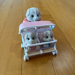 Calico critters Patty & Paden’s double stroller set